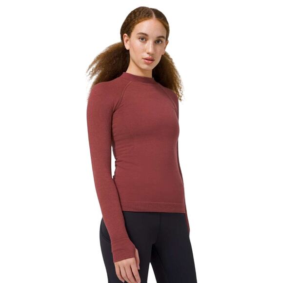 Lululemon Compression Keep The Heat Women’s Size M Ribbed Thermal Top Wool Blend - Picture 1 of 10